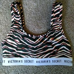 Victoria Secret Sports bra top. Small zebra